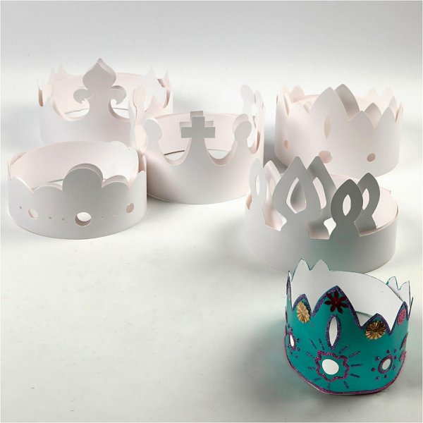 Pappkronen - wei - 50 Stk