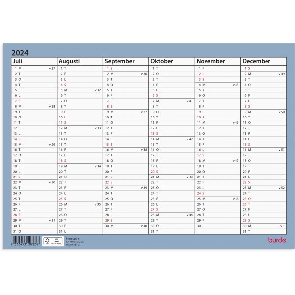 Wandkalender 24/25 - Wandblatt - A4
