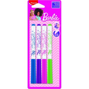 Whiteboard-Stiftset - Maped - Barbie-Design, 4er-Pack Whiteboard-Stiftset - Maped - Barbie-Design, 4er-Pack