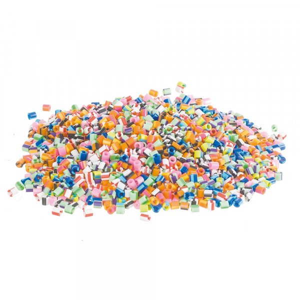 Nabbi Melt Beads 5x5mm - 10.000 Stck in gemischten Streifenfarben
