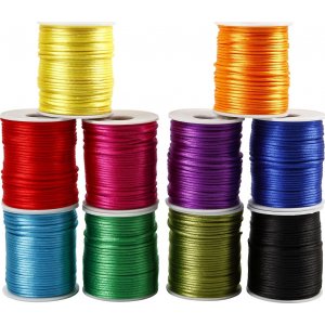 Satinschnur - kräftige Farben - 10 x 50 m Satinschnur - kräftige Farben - 10 x 50 m