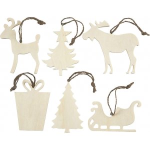 Weihnachtsanhänger - Rentier und Schlitten - 6 Stk Weihnachtsanhänger - Rentier und Schlitten - 6 Stk