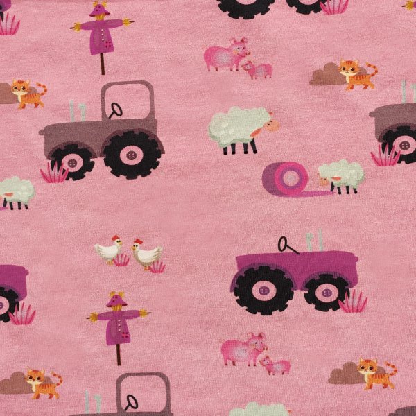 Gemusterter Jersey 145 cm - Bauer - Rosa