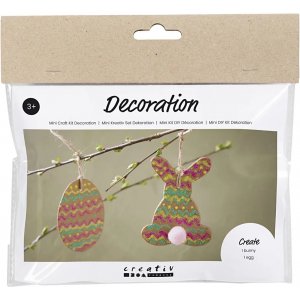 Mini-DIY-Dekorationsset, Ei und Kaninchen Mini-DIY-Dekorationsset, Ei und Kaninchen