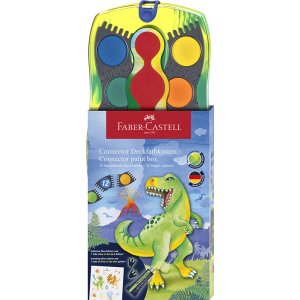 Farbset - Faber-Castell - Connector-Farbkasten - Dinosaurier - 12 Farben Farbset - Faber-Castell - Connector-Farbkasten - Dinosaurier - 12 Farben