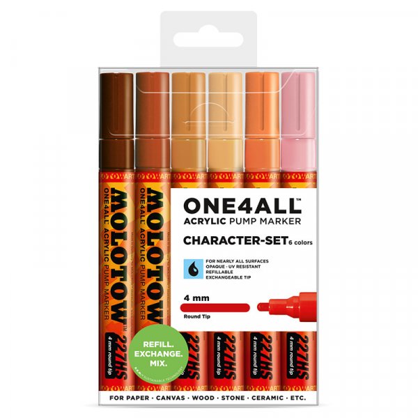 Acrylmarker One4All 4 mm 6 Stifte - Zeichen