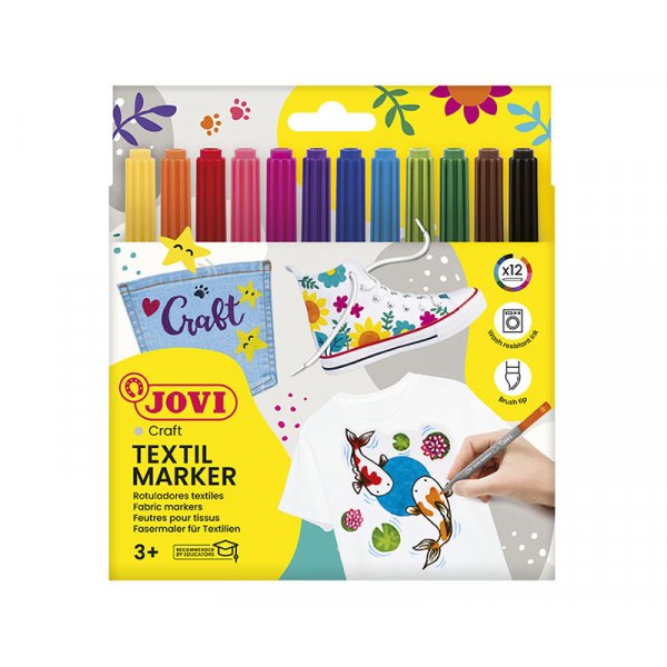 Textilstiftset - Jovi - 12 Permanent-Touch-Stifte