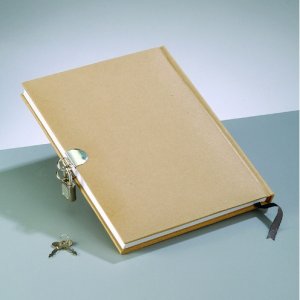 Tagebuch 21 x 16 cm - braun 70 Blatt mit Schloss Tagebuch 21 x 16 cm - braun 70 Blatt mit Schloss