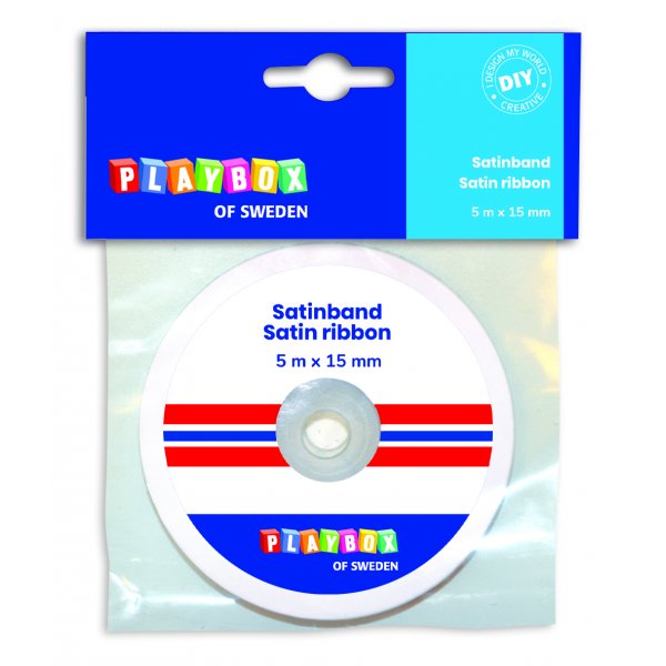 Satinband rot, blau, wei