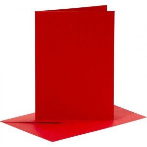 Karten und Umschläge - Rot - 11,5 x 16,5 cm - 6 Sets Karten und Umschläge - Rot - 11,5 x 16,5 cm - 6 Sets