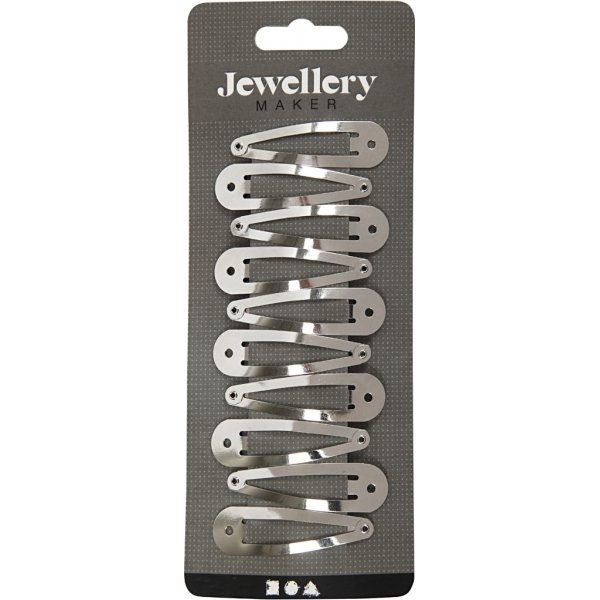 Haarspangen - versilbert - 10 Stk