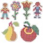 Perlenteller - Blume - Mdchen - Junge - Apfel und Birne - 6 Stk