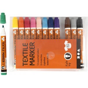 Textilstifte - gemischte Farben - 12 Stk Textilstifte - gemischte Farben - 12 Stk