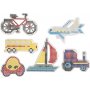 Perlmuttteller - Auto - Flugzeug - Boot - Traktor - Bus und Fahrrad - 6 Stk