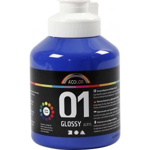 Schulfarbe - Acryl - Blau - glänzend - 500 ml Schulfarbe - Acryl - Blau - glänzend - 500 ml