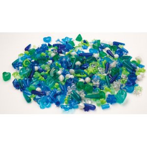 Kunststoffperlen blau und grün Kunststoffperlen blau und grün