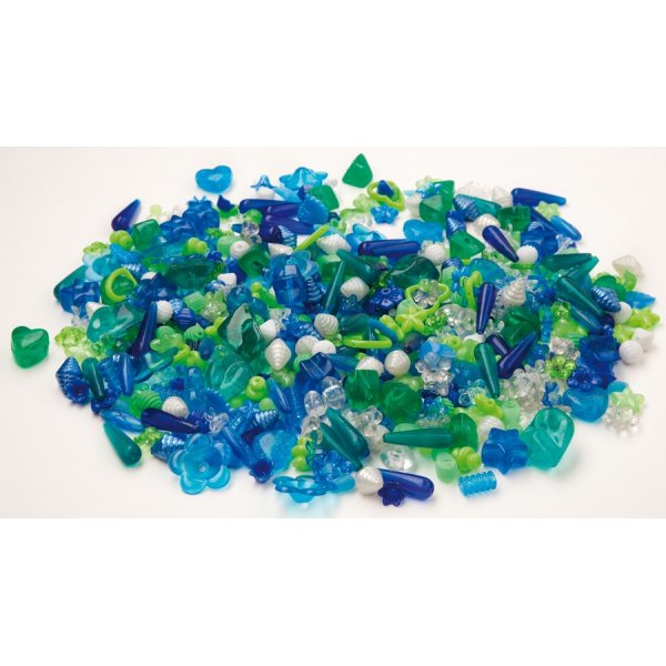 Kunststoffperlen blau und grn