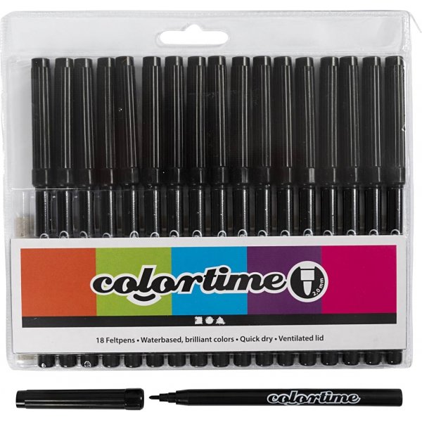 Colortime Bleistifte - Schwarz - 2 mm - 18 Stk