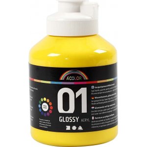 Schulfarbe - Acryl - Primärgelb - glänzend - 500 ml Schulfarbe - Acryl - Primärgelb - glänzend - 500 ml