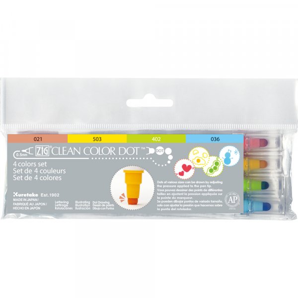 Journalstift ZIG Clean Color Dot - 4 Farben