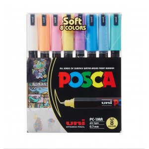 Uni Posca PC-1MR - 8 sanfte Farben Uni Posca PC-1MR - 8 sanfte Farben