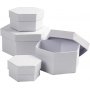 Sechseckige Boxen - wei - 4 Stk