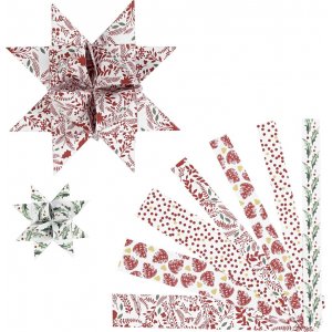 Sternstreifen - rot - weiß - Ø6,5+11,5 cm, 48 Streifen Sternstreifen - rot - weiß - Ø6,5+11,5 cm, 48 Streifen