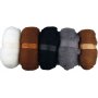 Kardierte Wolle - natur - 5 x 100 g