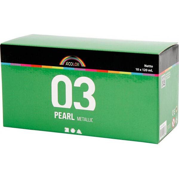 Schulfarbe Acryl - Metallic - Mischfarben - Metallic - 10 x 120 ml