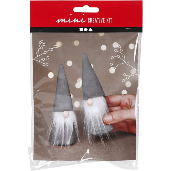 Mini-DIY-Kit - grau - skandinavischer Weihnachtsmann