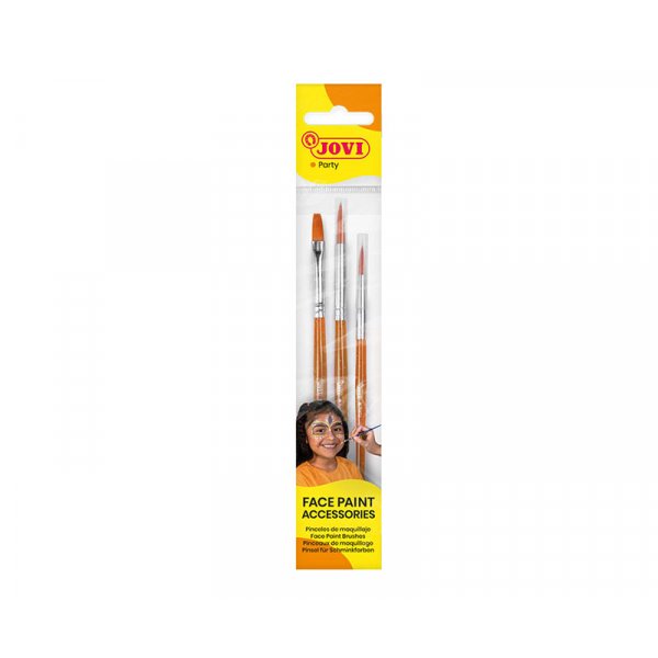 Schminkset - Jovi - 3 Pinsel zum Schminken (flach, dnn & rund)