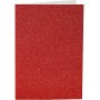 Karten und Umschlge - Rot - Glitzer - 11,5 x 16,5 cm - 4 Sets