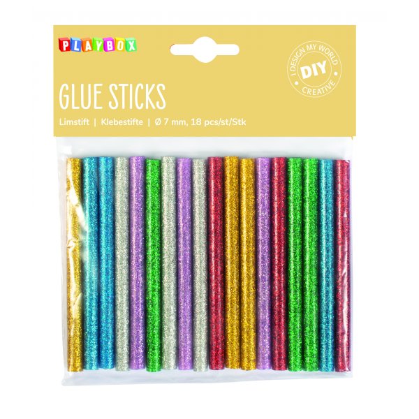 Klebestift Glitter - 7mm 18 Stk