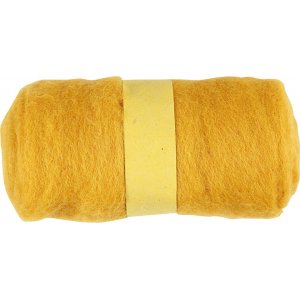 Kardierte Wolle - gelb - 100 g Kardierte Wolle - gelb - 100 g