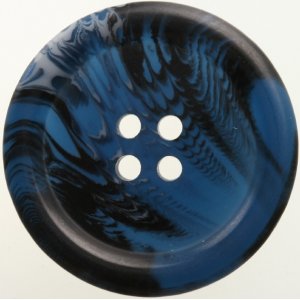 Knopf Rund 4-Loch 15 mm 10 Stück - Schwarz mit Blau Knopf Rund 4-Loch 15 mm 10 Stück - Schwarz mit Blau