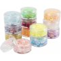 Glitzerknete, gemischte Farben, 12x5 ml