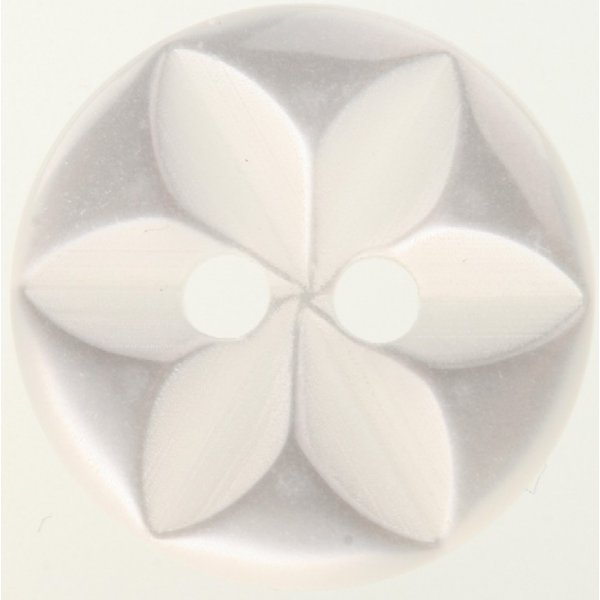 Knopf Rund 2-Loch 11 mm 10 Stck - Perlmutt Blumenmotiv