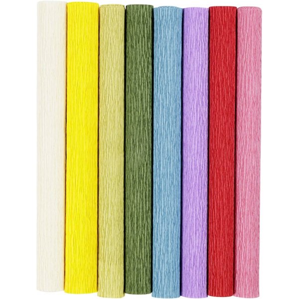 Krepppapier - Standardfarben - 8 Blatt