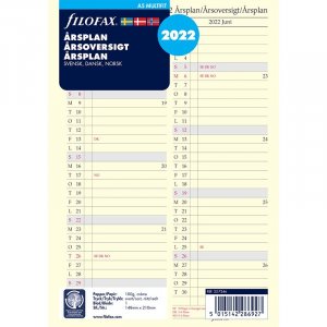 Nachfüllung für Systemkalender A5 2022 - Jahresplan Nachfüllung für Systemkalender A5 2022 - Jahresplan