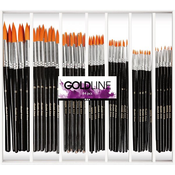 Gold Line Pinsel - Nr. 1+2+4+8+12+18+22 - rund - 7 x 12 Stk