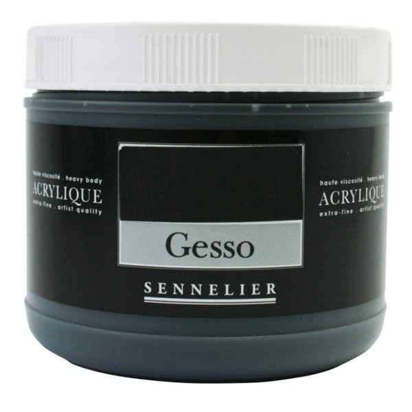 Acrylmedium Sennelier 500 ml - Schwarzes Gesso