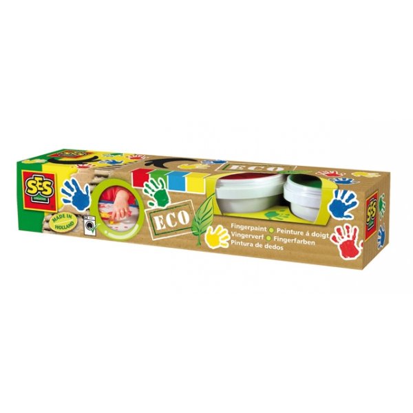 Fingerfarbe, 4 Farben ECO