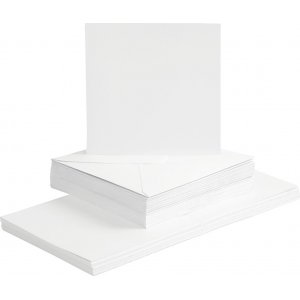 Karten und Umschläge - weiß 16 x 16 cm - 50 Sets Karten und Umschläge - weiß 16 x 16 cm - 50 Sets