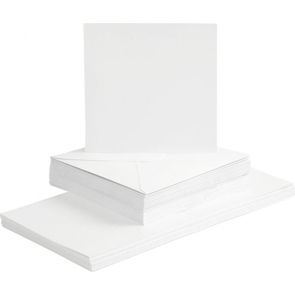 Karten und Umschlge - wei 16 x 16 cm - 50 Sets