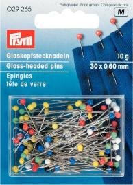 Knopfnadeln mit Glaskopf in verschiedenen Farben Knopfnadeln mit Glaskopf in verschiedenen Farben