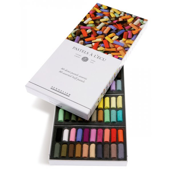 Weiche Pastell-Sennelier-Set mit 80 1/2 Buntstiften