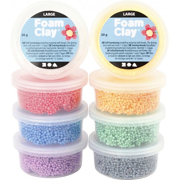 Foam Clay Groe gemischte Farben - 8 x 20 g