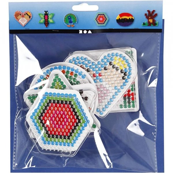 Perlenteller - Oval, Herz, Sechseck, Kreis, Quadrat, Stern - 7x7,5-10,5x9,5 cm - 6 Stk