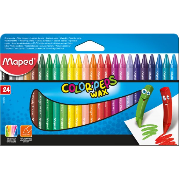 Kreidepinsel - Maped - Color'Peps 24 Wachsmalstifte