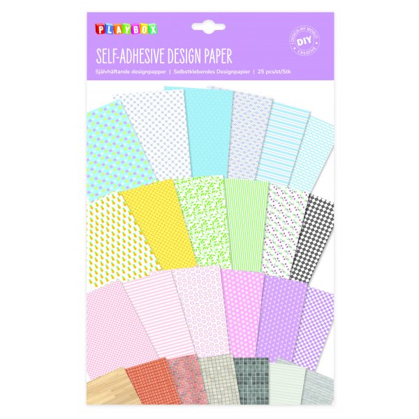 Designpapier selbstklebend - 25 Blatt